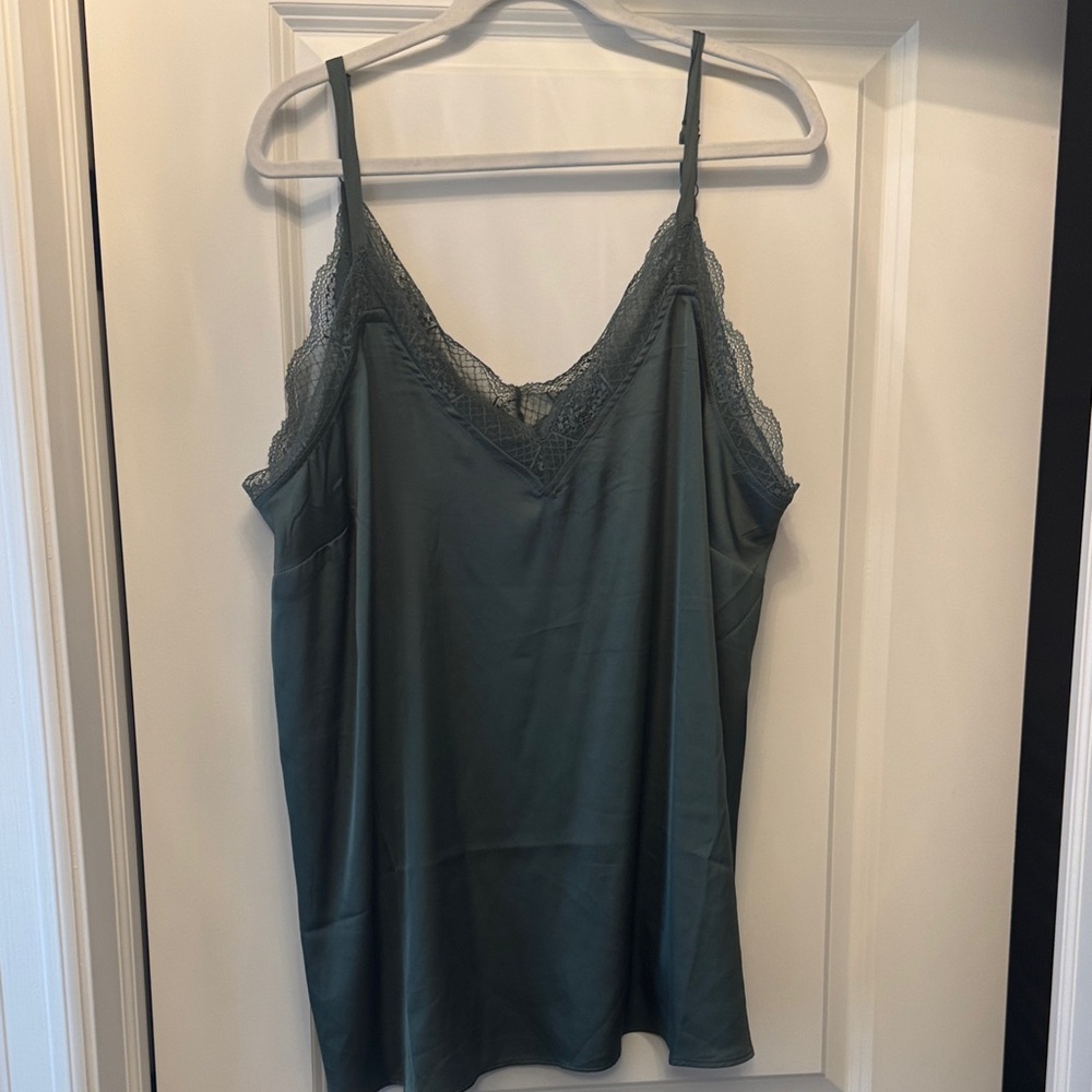 Lace Trim Teal Camisole Top